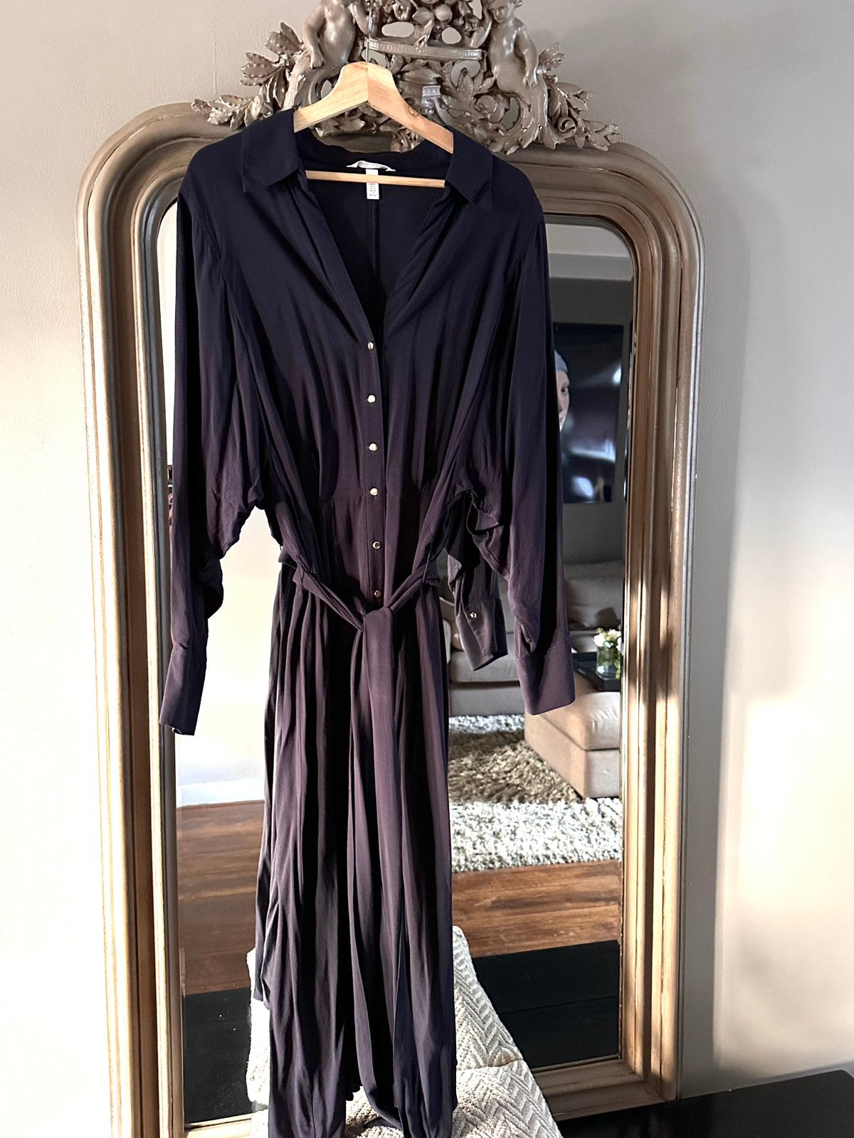 H&M overhemdjurk donkerblauw XL NIEUW!!, Blauw, Maat 46/48 (XL) of groter, Nieuw, Ophalen of Verzenden