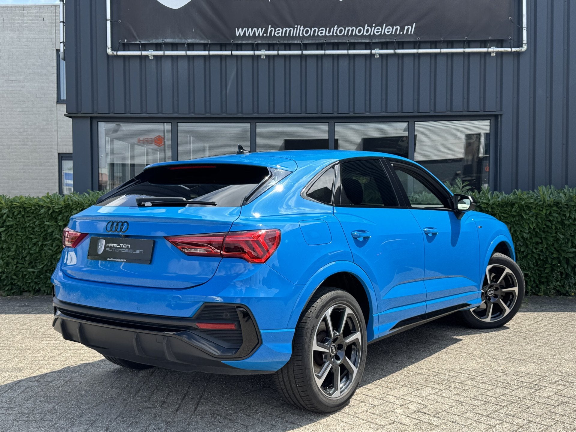 Audi Q3 Sportback 45 TFSI e 245pk S-Line Aut. Matrix Led Spo, Auto's, Gebruikt, Blauw, Leder en Stof, Automatische klimaatregeling