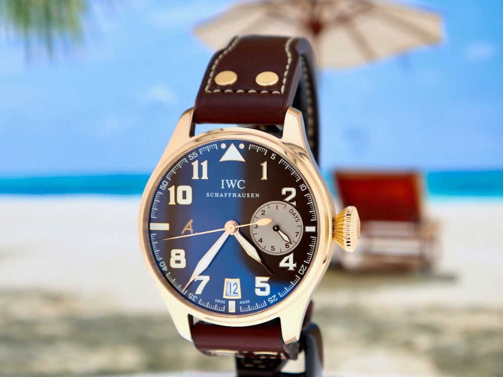 IWC Big Pilot St. Exupery L.E. Rose Gold in Briljante Staat, Overige merken, Leer, Polshorloge, Ophalen of Verzenden