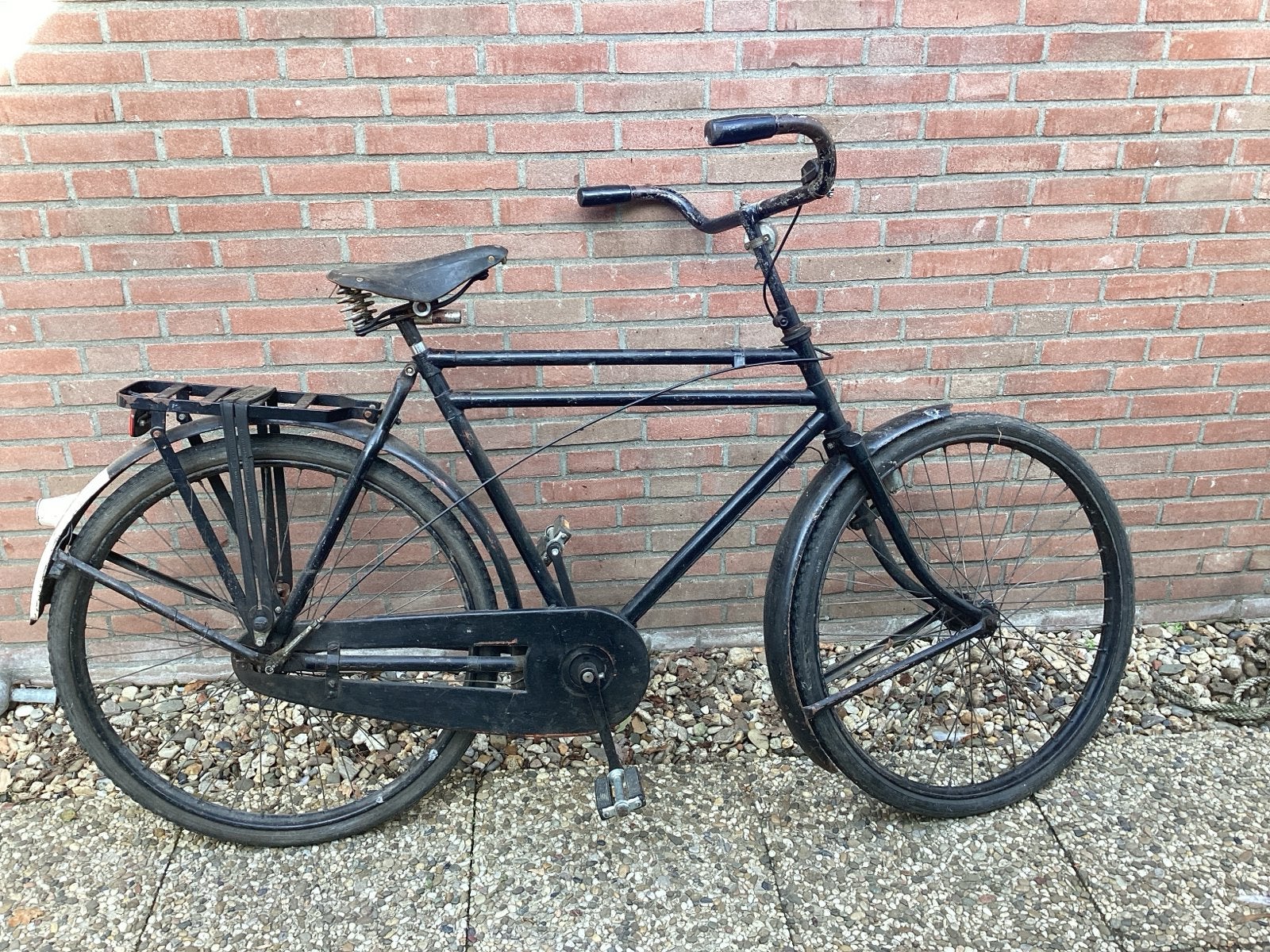 Vintage Zwarte Herenfiets  Transportfiets