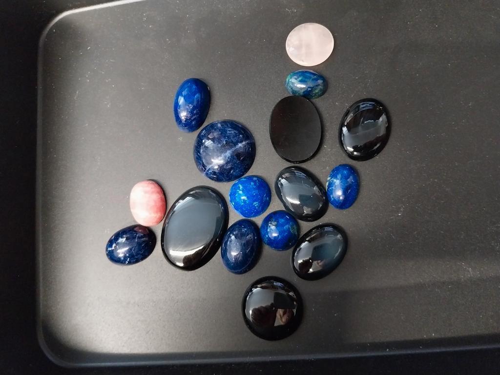 Lot met edelsteen cabochons uit idar oberstein, Ophalen of Verzenden