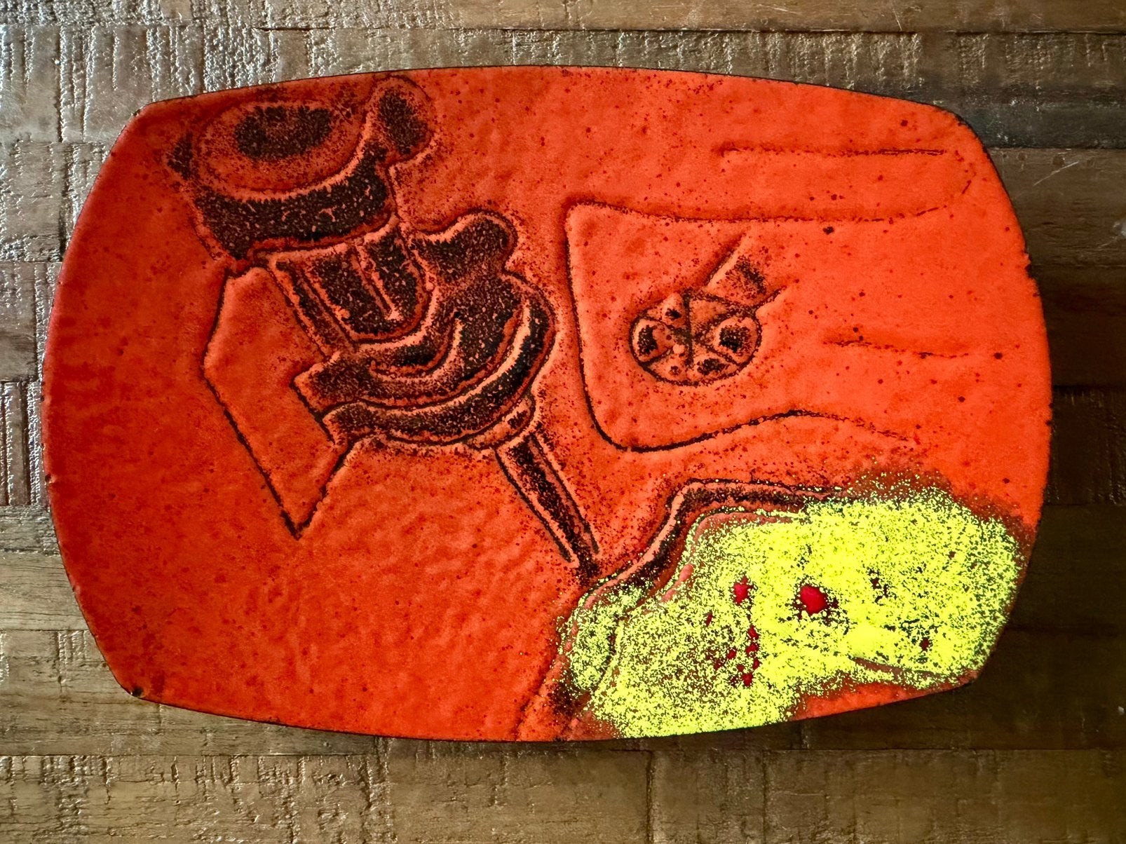 Richard Braun emaille bonbonschaaltje, Hoogovens jaren ‘60, Antiek en Kunst, Ophalen of Verzenden