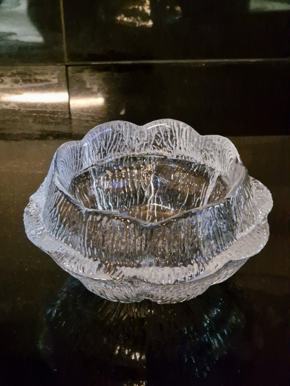 Vintage Holmegaard Schaal"Waterlelie"Sidse Werner Jaren 70, Antiek en Kunst, Ophalen of Verzenden, 9 cm, Glas