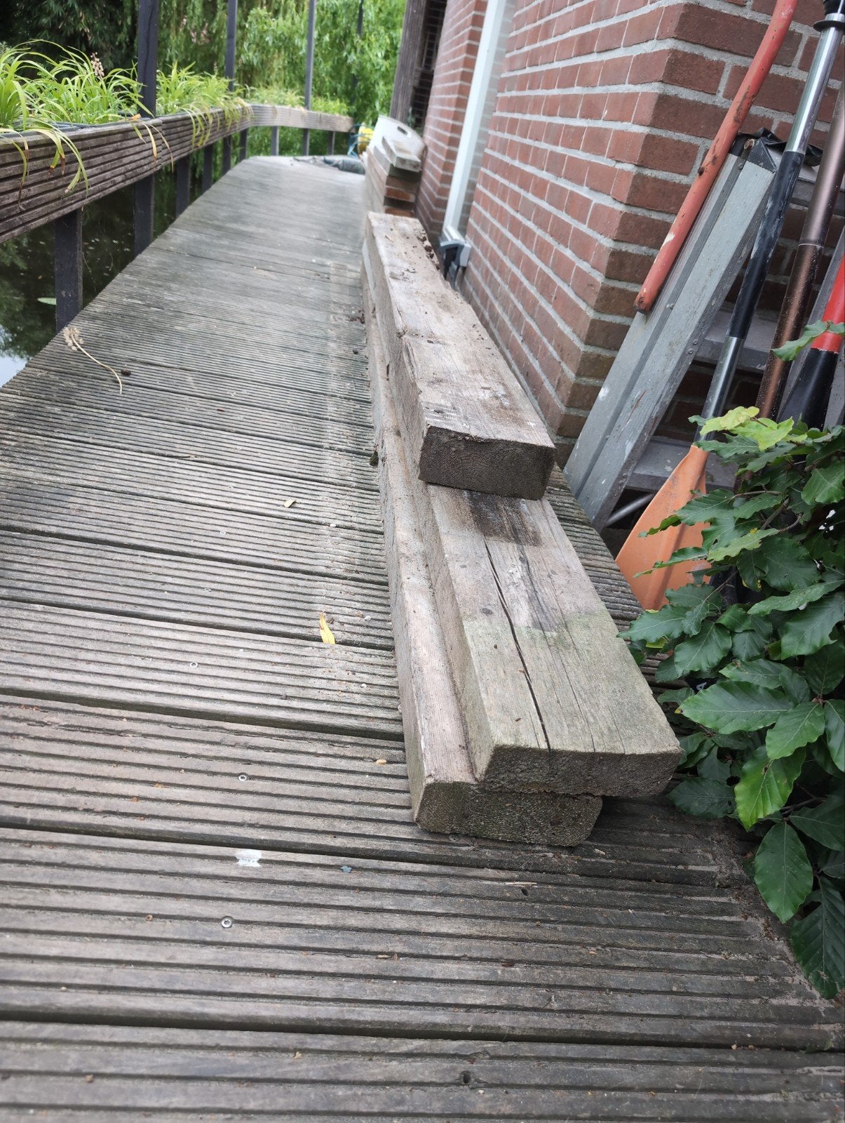 3 Oude Houten Balken - Diverse Maten, Doe-het-zelf en Verbouw, Hout en Planken, Ophalen