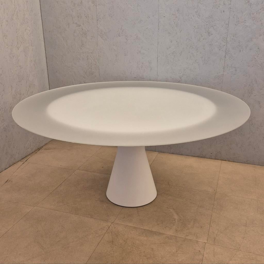 Zanotta Blanco 2577 design tafel wit, Jacopo Zibardi, Italy, Ophalen, Gebruikt, Italiaans Postmodern, 150 tot 200 cm