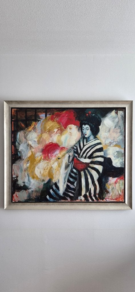 Annemarie de Groot schilderij. Uniek exemplaar, Ophalen, Oorspronkelijke maker, 125 cm of meer, Zo goed als nieuw
