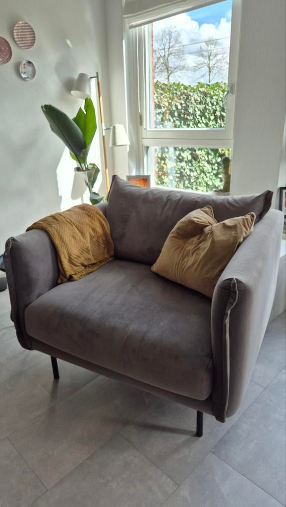 Grijze loveseat, Ophalen, 75 tot 100 cm, Stof