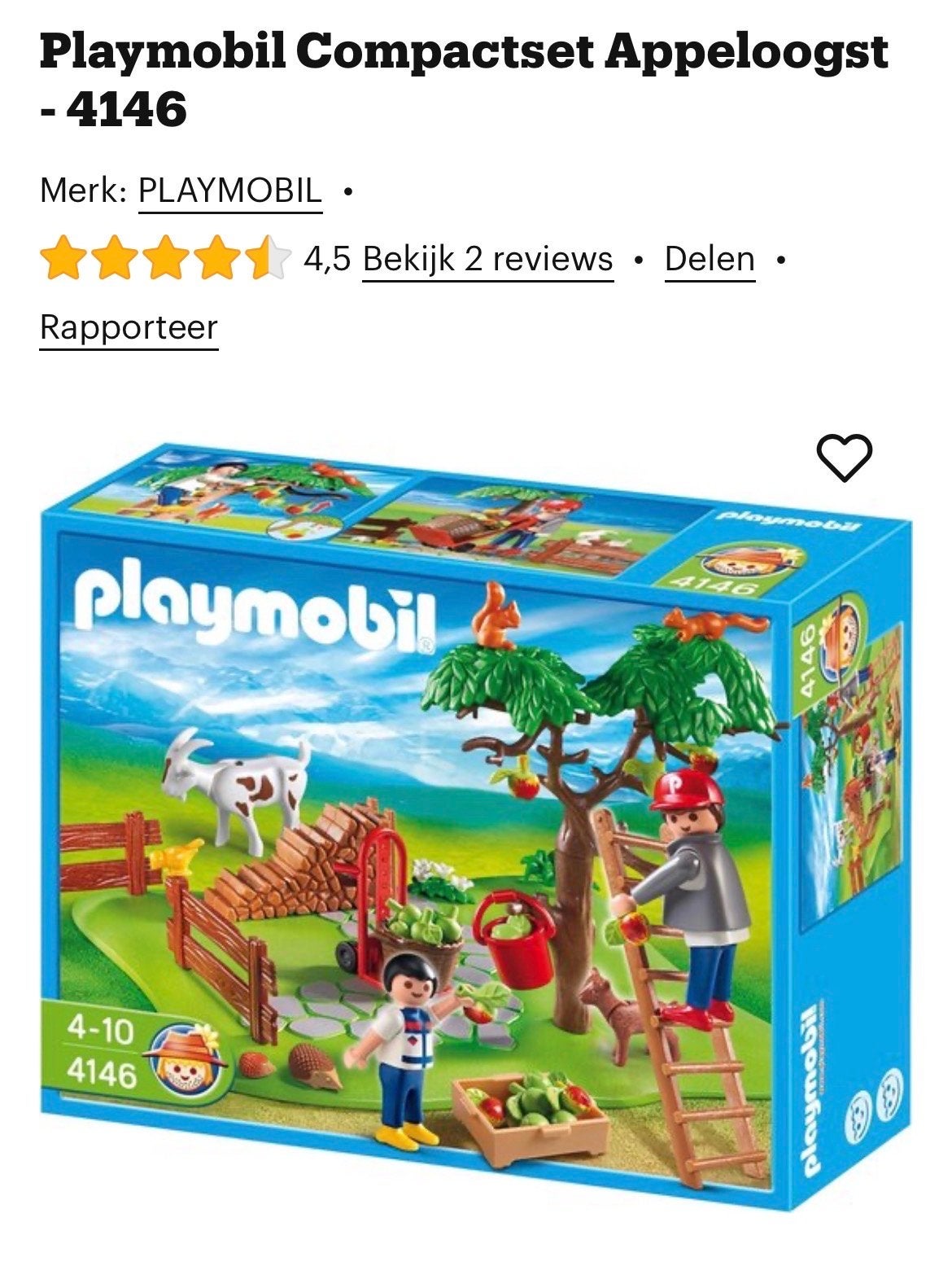 Playmobil Compactset Appeloogst - 4146, Kinderen en Baby's, Gebruikt, Complete set, Overige typen, Ophalen of Verzenden