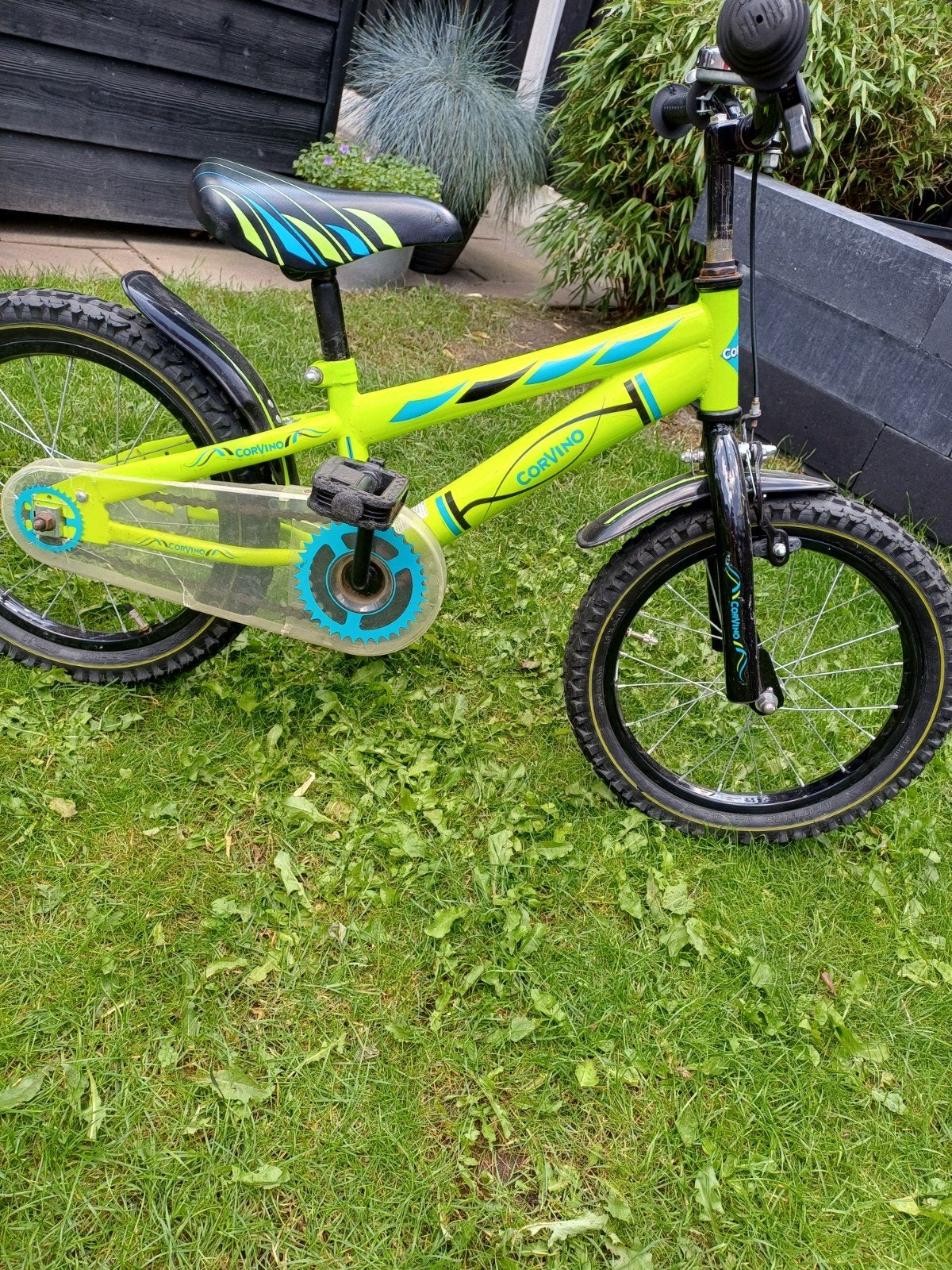 Corvino kinderfiets 16 inch - Groen, Corvino, Velgrem, Ophalen of Verzenden, 16 tot 20 inch