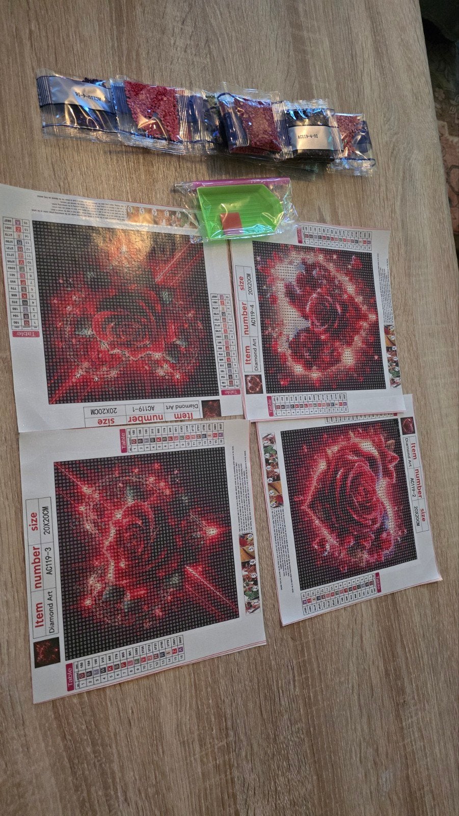 Diamond Painting Set - Rode Rozen (4 stuks), Ophalen of Verzenden, Nieuw, Overige typen