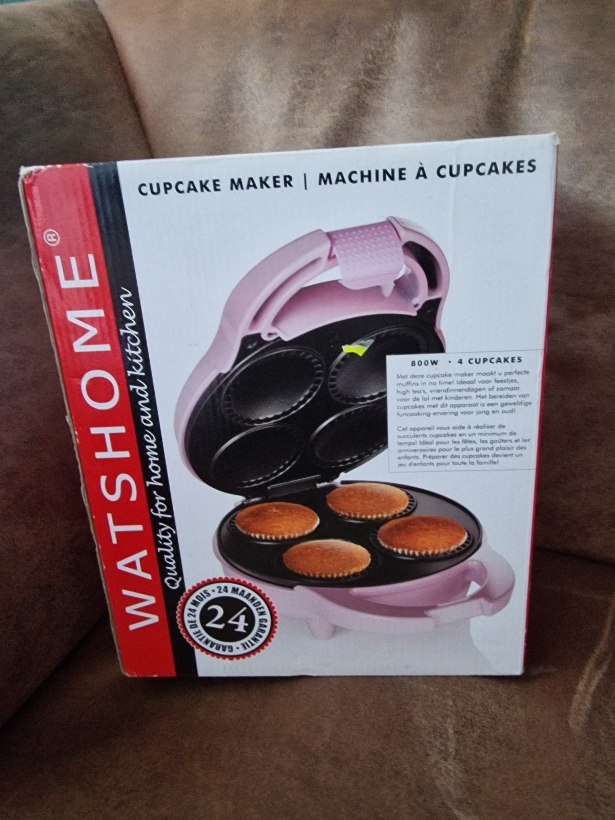 WatsHome Cupcake Maker - Roze, 800W, voor 4 cupcakes, Witgoed en Apparatuur, Ophalen of Verzenden, Zo goed als nieuw