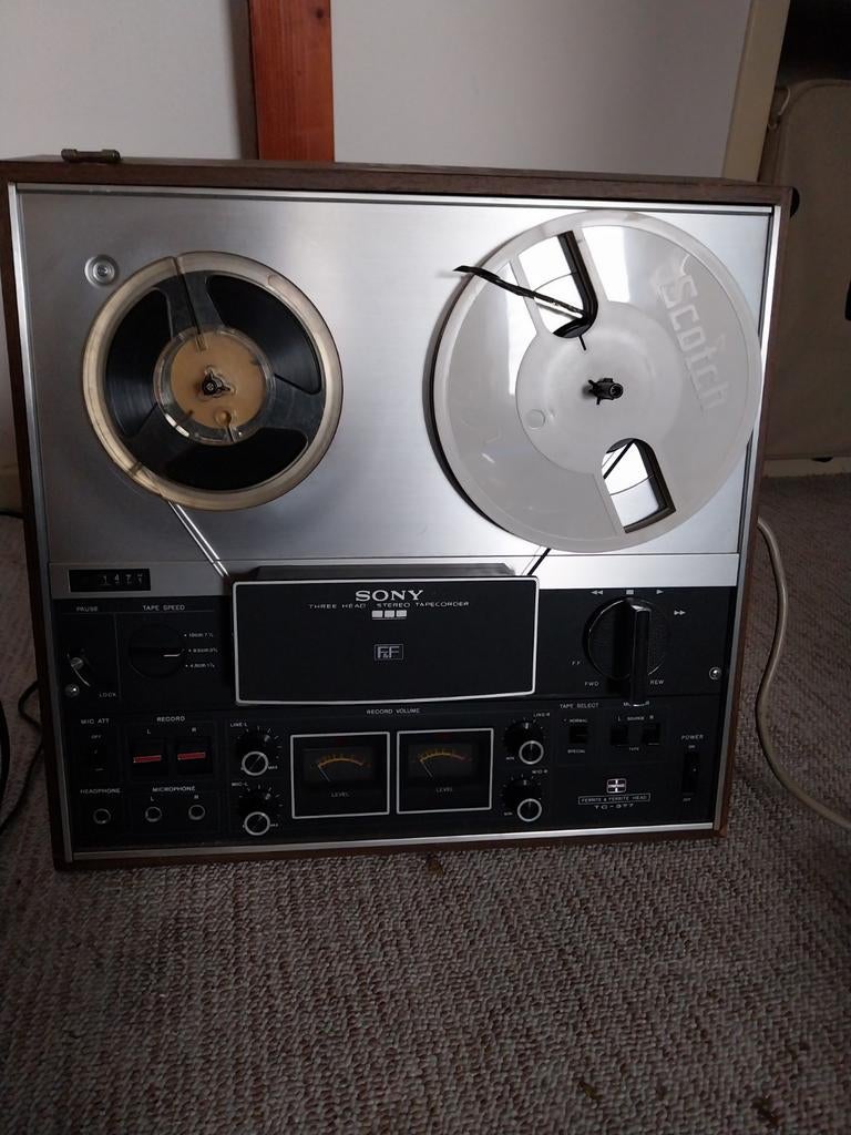 Vintage Sony Bandrecorder - Compleet met stofkap en banden, Audio, Tv en Foto, Bandrecorders, Ophalen of Verzenden, Bandrecorder