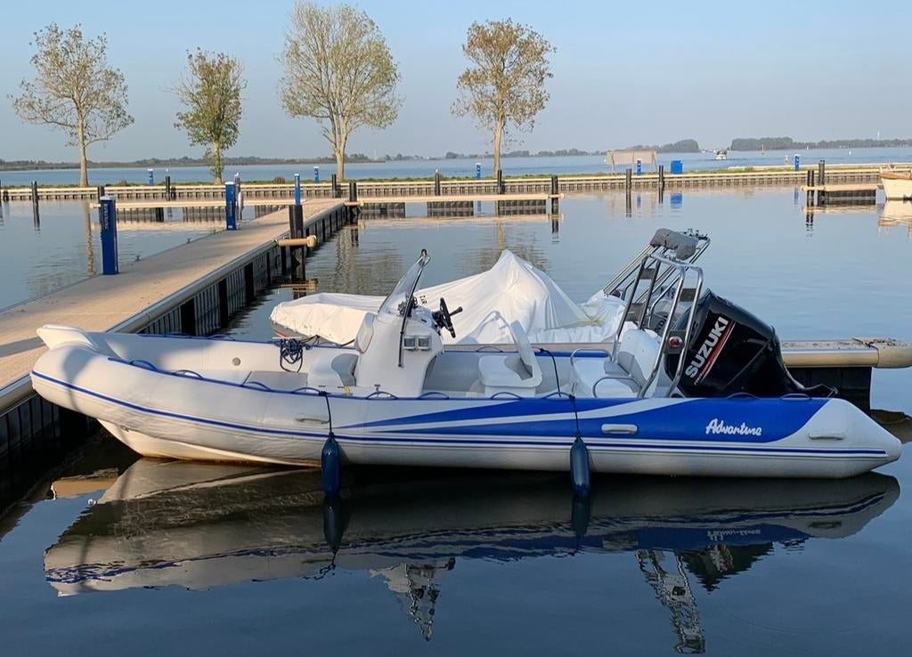 Adventure RIB CONSOLE 6.50m + Suzuki 150pk + Trailer 2020, Watersport en Boten, Ophalen of Verzenden, Zo goed als nieuw, Benzine