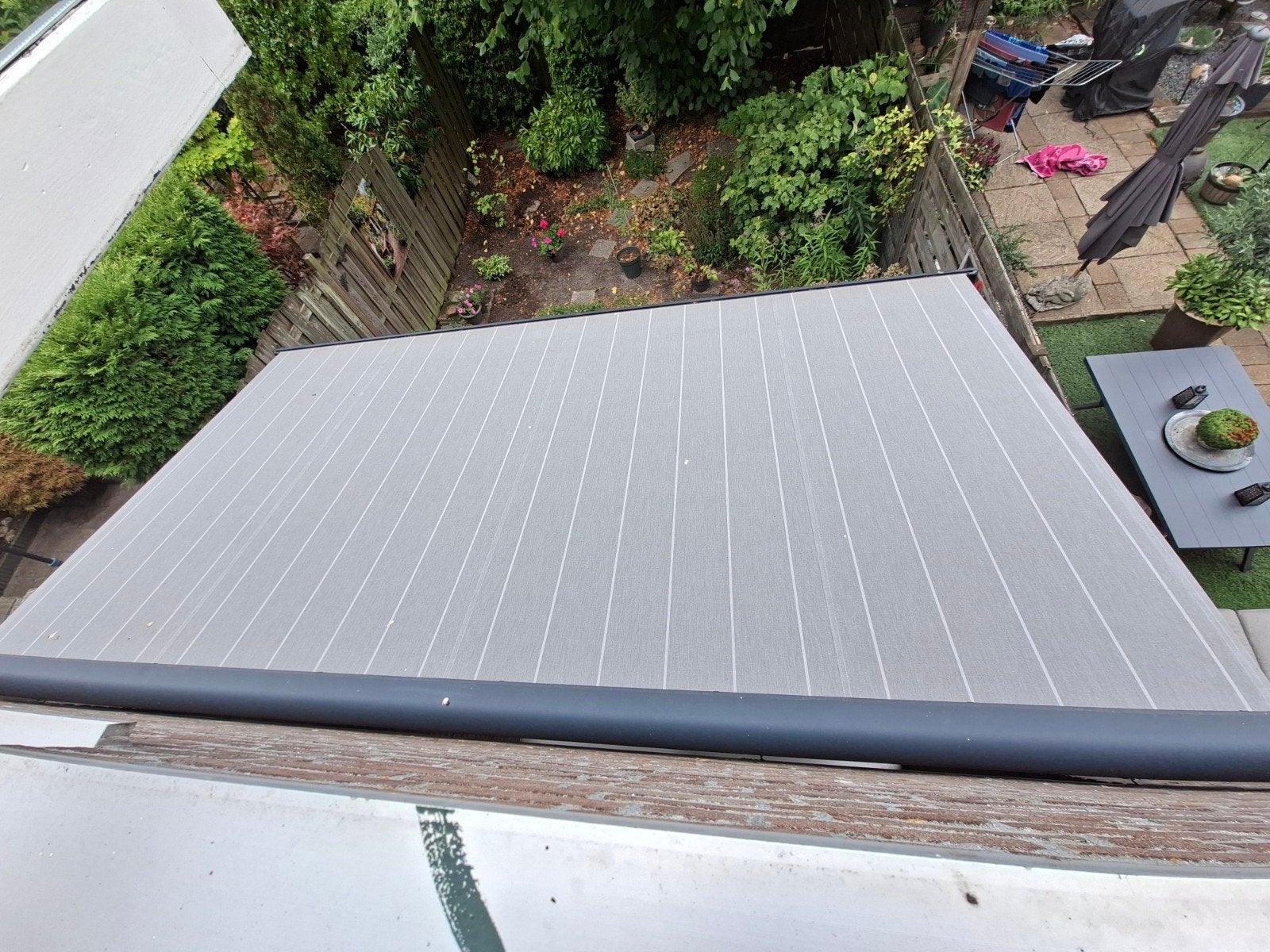 Elektronisch zonnescherm antracietgrijs 450x250 cm, 150 tot 300 cm, Ophalen, Gebruikt, Knikarmscherm