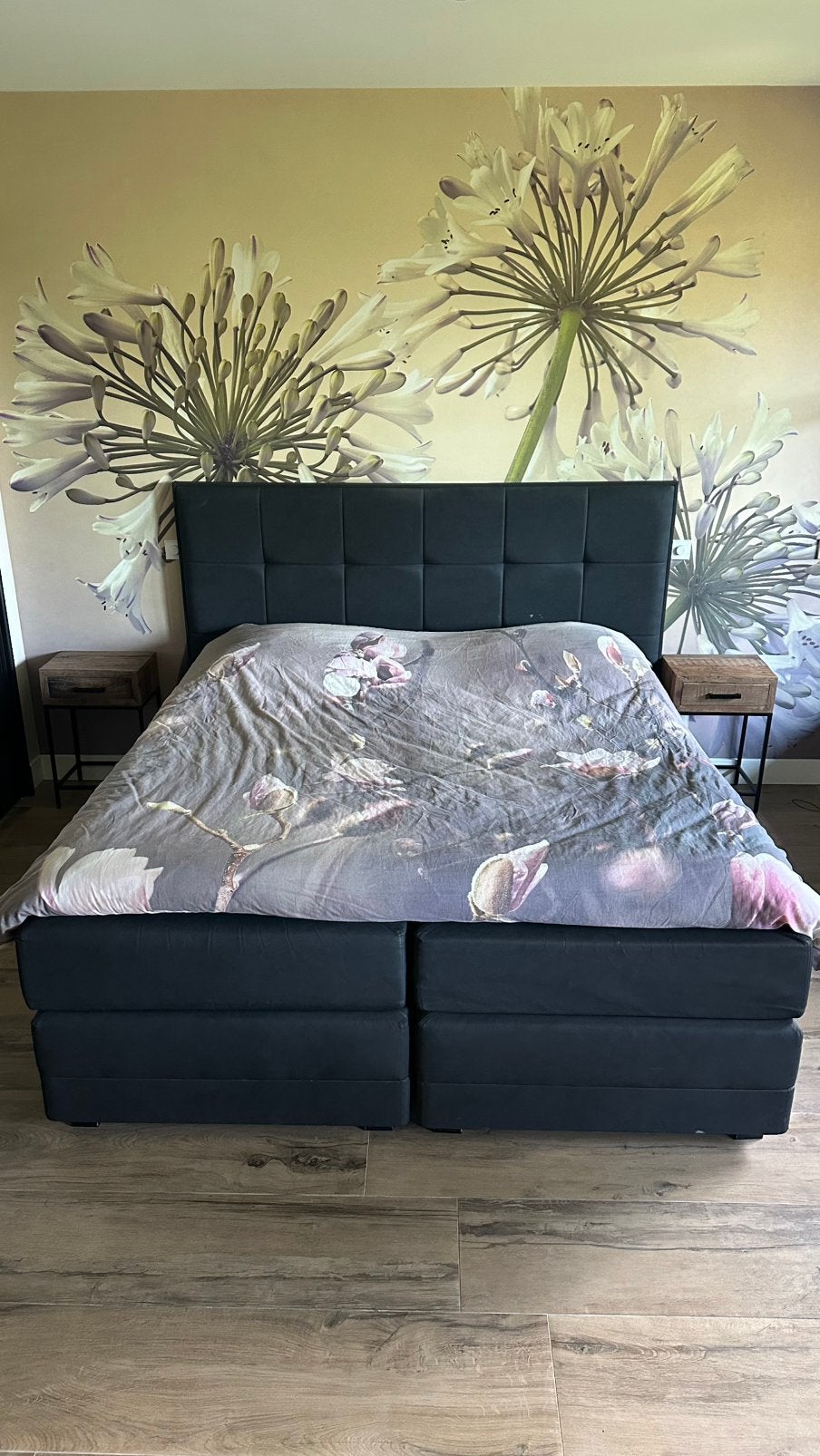 Swiss sense boxspring 90x210 cm, Ophalen, Gebruikt, Blauw, 210 cm