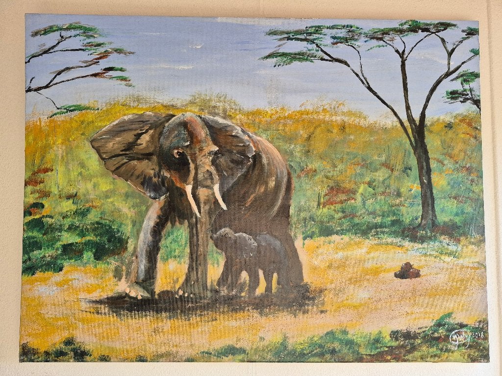 Schilderij, Ophalen, Acrylverf, Doek, Realistisch