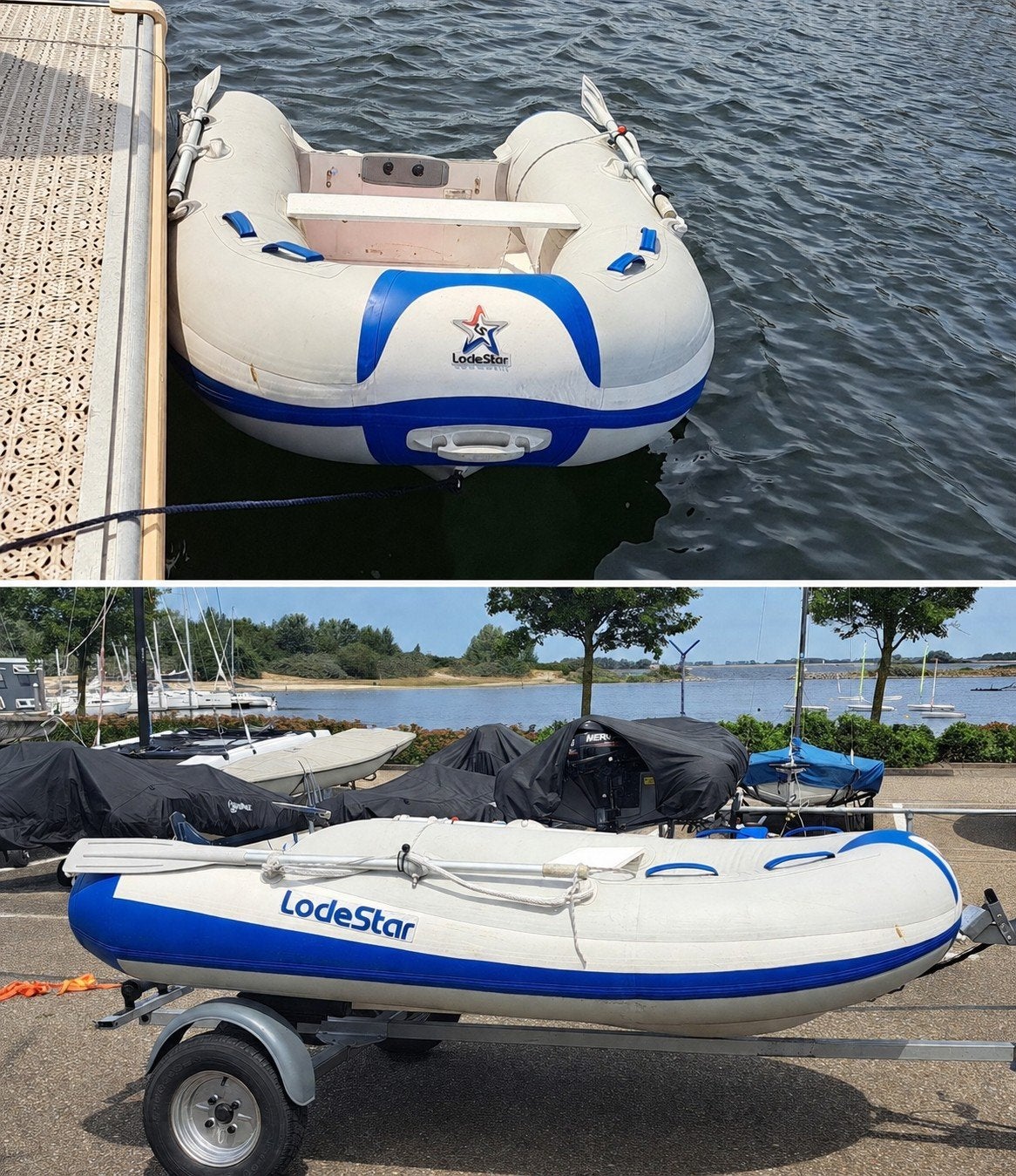 Lodestar rubberboot met harde V-bodem, Gebruikt, Peddels, Lodestar, Ophalen