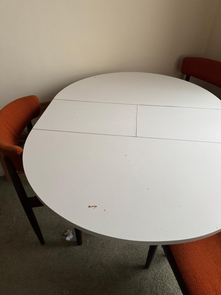 Inklapbare eettafel + 4 stoelen, Huis en Inrichting, Tafels | Eettafels, Ophalen, Gebruikt, 100 tot 150 cm, 50 tot 100 cm