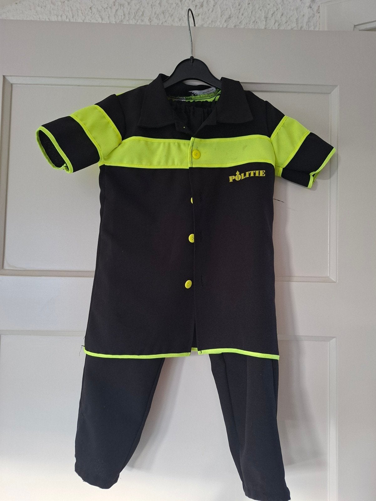 carnavalspak politie, Kinderen en Baby's, Carnavalskleding en Verkleedspullen, Ophalen, Gebruikt, 110 t/m 116, Jongen of Meisje