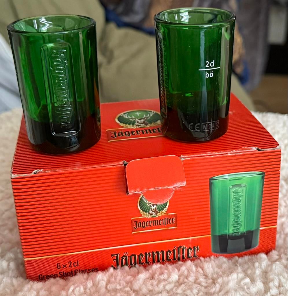 Jagermeister  shot glaasjes( groen) 6x2cl ongebruikt, Verzamelen, Glas en Borrelglaasjes, Ophalen of Verzenden, Nieuw, Overige typen