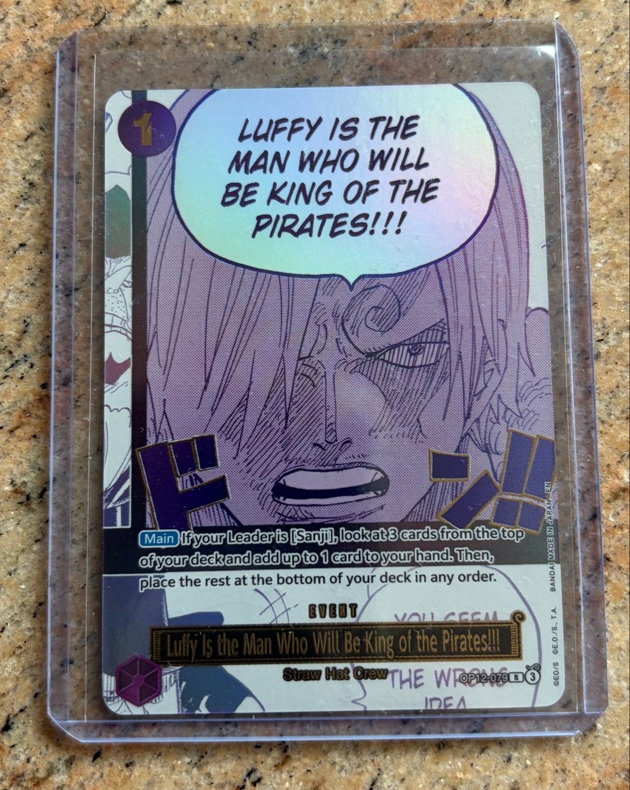 One Piece Card Game - Sanji Event Kaart (Foil), Ophalen of Verzenden, Zo goed als nieuw, Losse kaart, Foil
