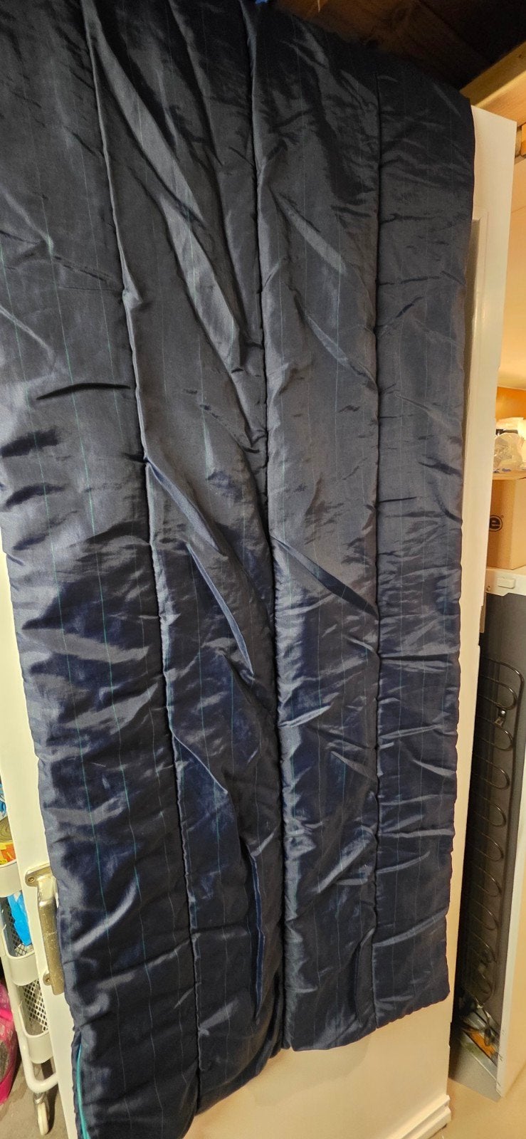 Nomad slaapzak - Donkerblauw met turquoise binnenkant, Ophalen of Verzenden, Gebruikt