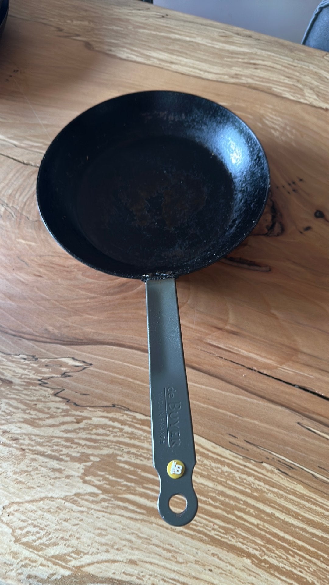 DeBuyer stalen pan 28cm, Ophalen, Gebruikt, Overige materialen