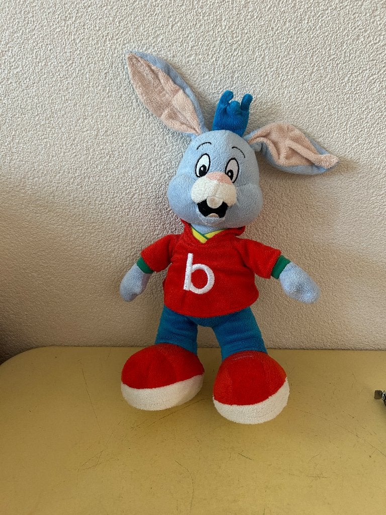 Pluche Bobo knuffel konijn – 28 cm groot, Gebruikt, Blauw, Konijn, Ophalen of Verzenden