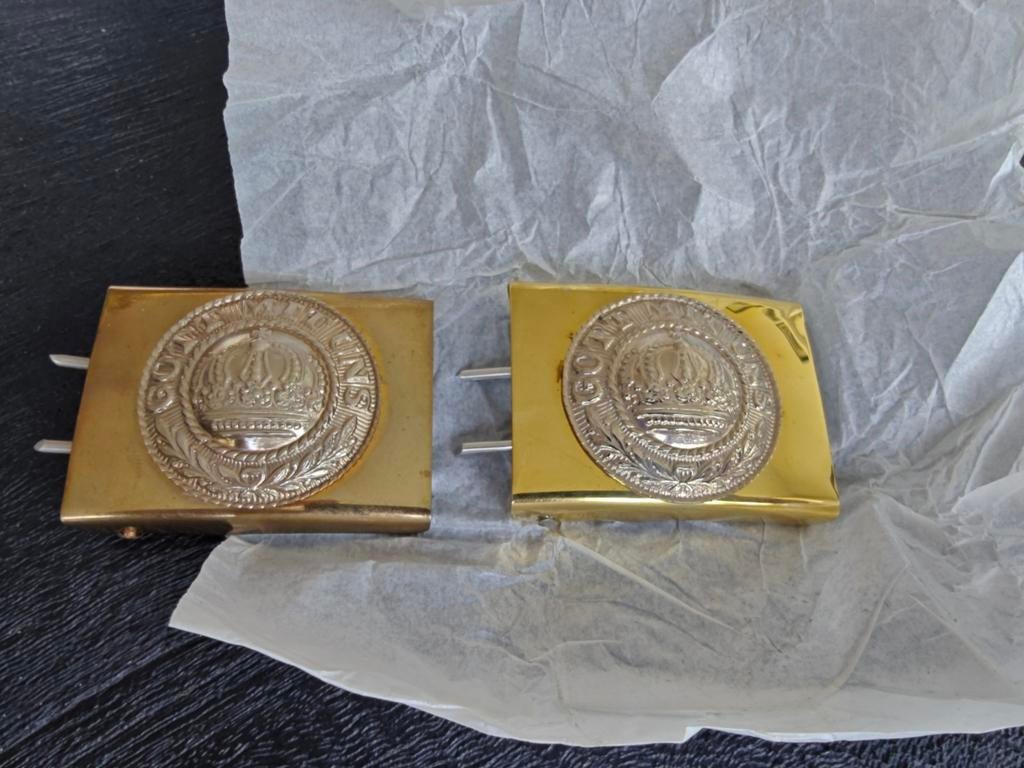 2  maal koppelslot Gott mit uns..1 Repro? Niet mijn verzamel, Ophalen of Verzenden, Duitsland, Embleem of Badge