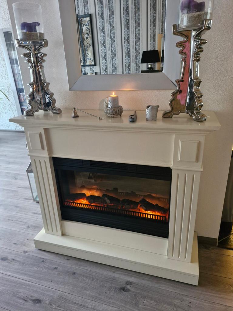 Openhaard met elektrische  verwarming, Huis en Inrichting, Ophalen of Verzenden, Vrijstaande haard, Elektrische haard