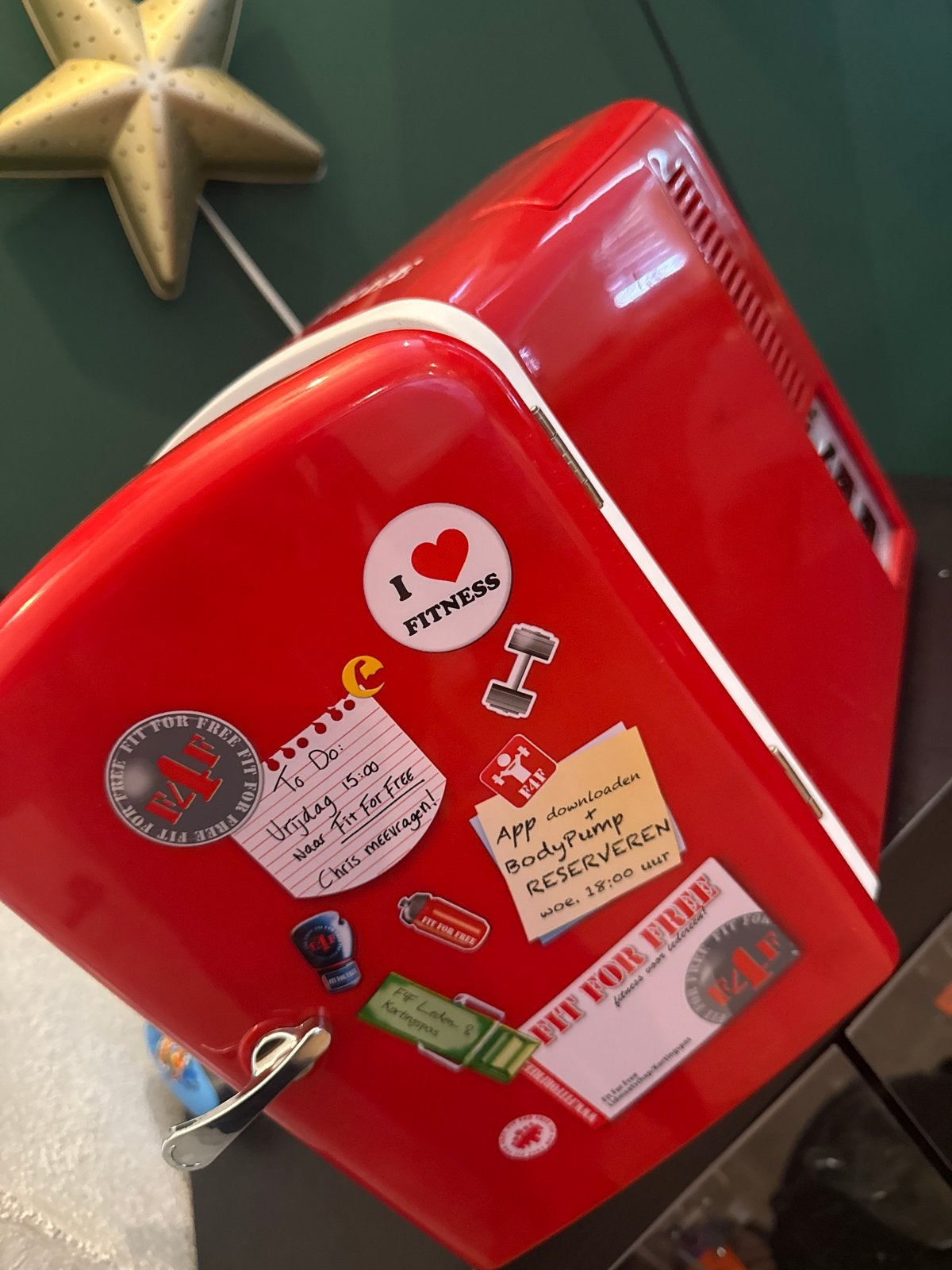 Compacte rode mini koelkast - Ideaal voor kleine ruimtes, Ophalen of Verzenden, Minder dan 75 liter, Zonder vriesvak, Gebruikt