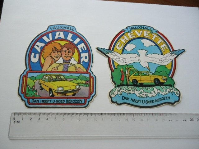 sticker oud Vauxhall OPEL GM auto oldtimer chevette cavalier, Verzenden, Zo goed als nieuw, Bedrijf of Vereniging