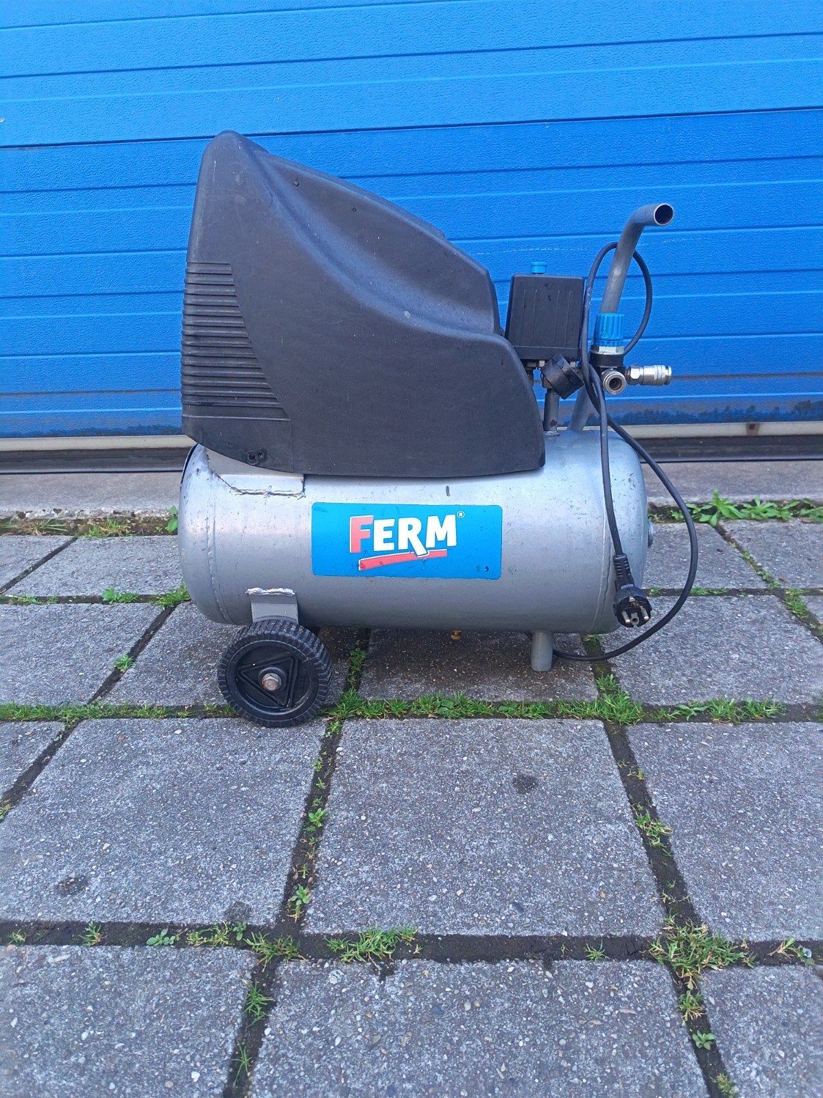 Te koop: goede olievrije compressor, Ferm, Ophalen, Gebruikt, Minder dan 200 liter/min, Olievrij
