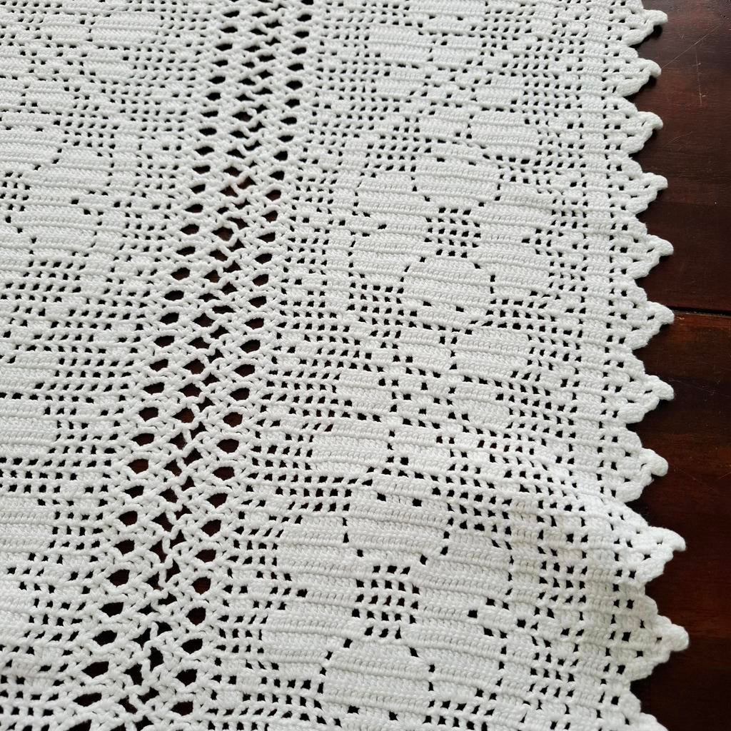 Vintage gehaakte sprei 180 x 200 cm, Antiek en Kunst, Ophalen of Verzenden