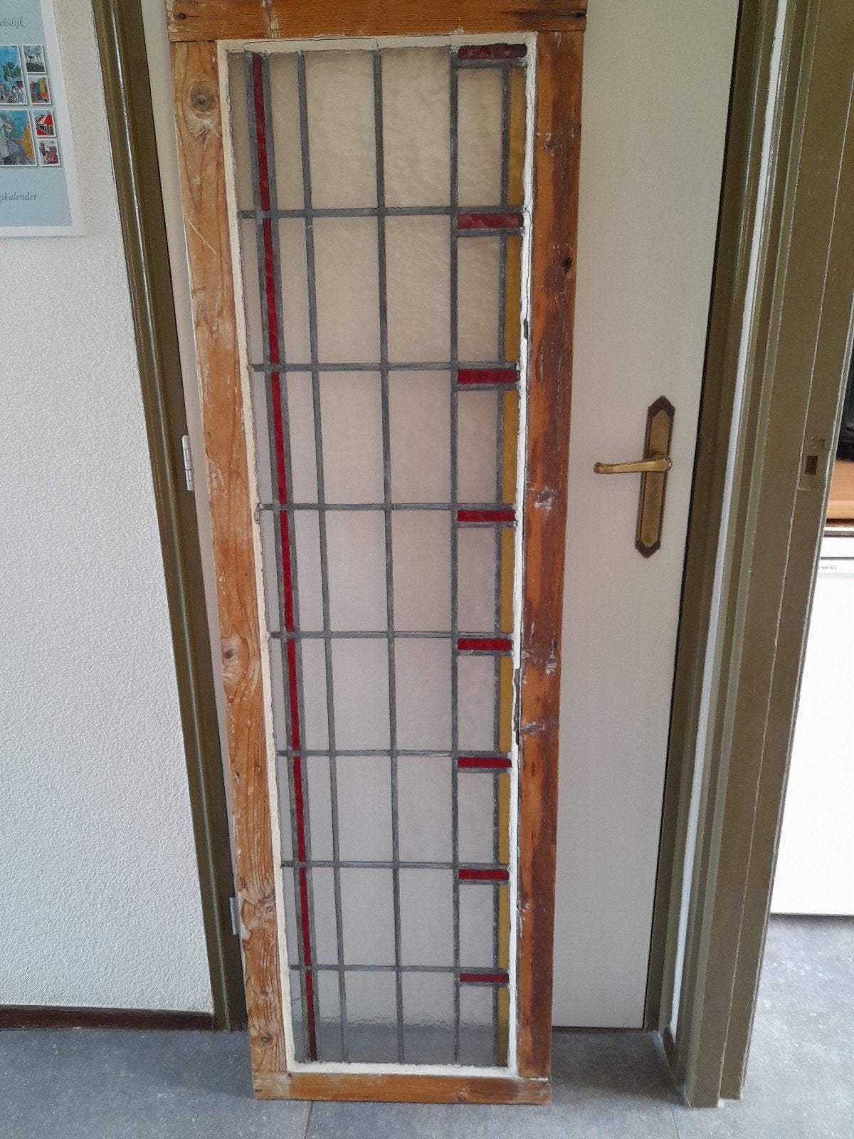 Glas in Lood Raam, Doe-het-zelf en Verbouw, Glas en Ramen, Ophalen, Gevelraam of Ruit, Gebruikt, Minder dan 80 cm