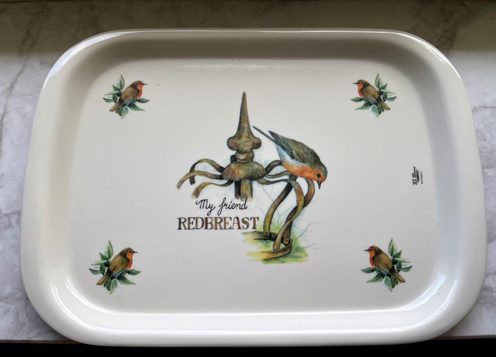 Melamine dienblad “My friend Redbreast” van Jet and Company, Huis en Inrichting, Ophalen of Verzenden, Zo goed als nieuw, Rechthoekig