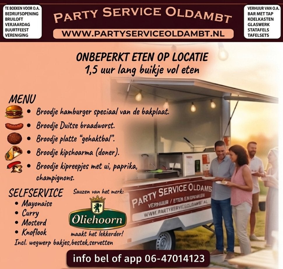 Foodtruck voor evenementen - Onbeperkt eten op locatie, Ophalen, Zo goed als nieuw, Verjaardag