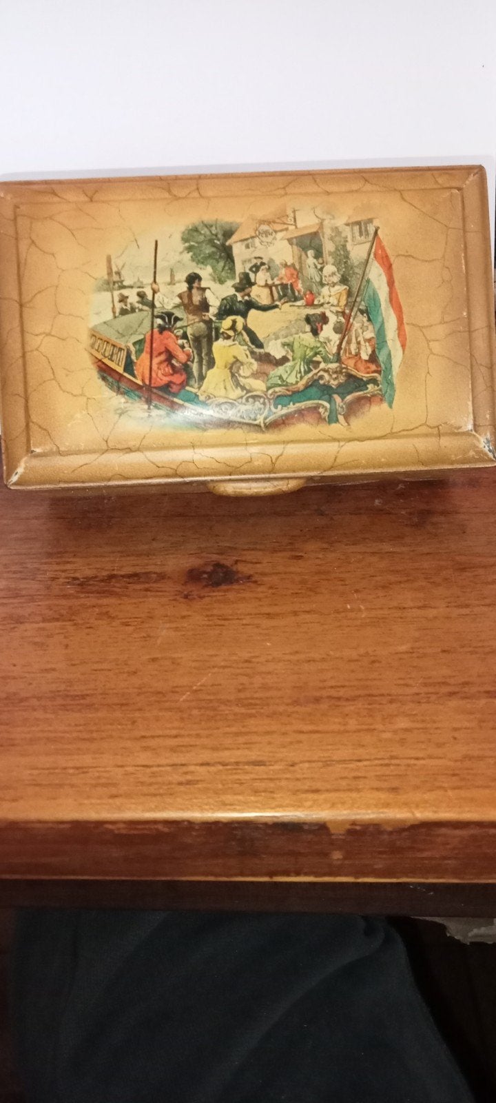 Vintage blik jaren '30 met Hollands tafereel, Verzamelen, Blikken, Ophalen of Verzenden, Gebruikt, Thee, Douwe Egberts