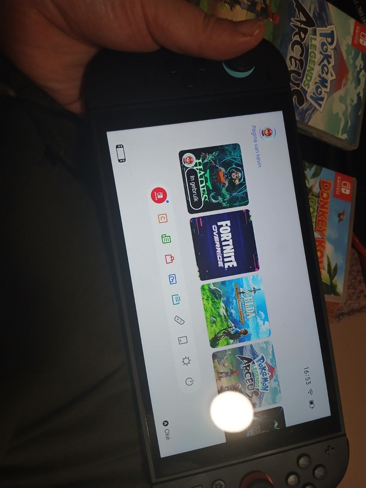 Nintendo Switch OLED met 6 games en accessoires, Switch OLED, Met games, Met 2 controllers, Ophalen of Verzenden