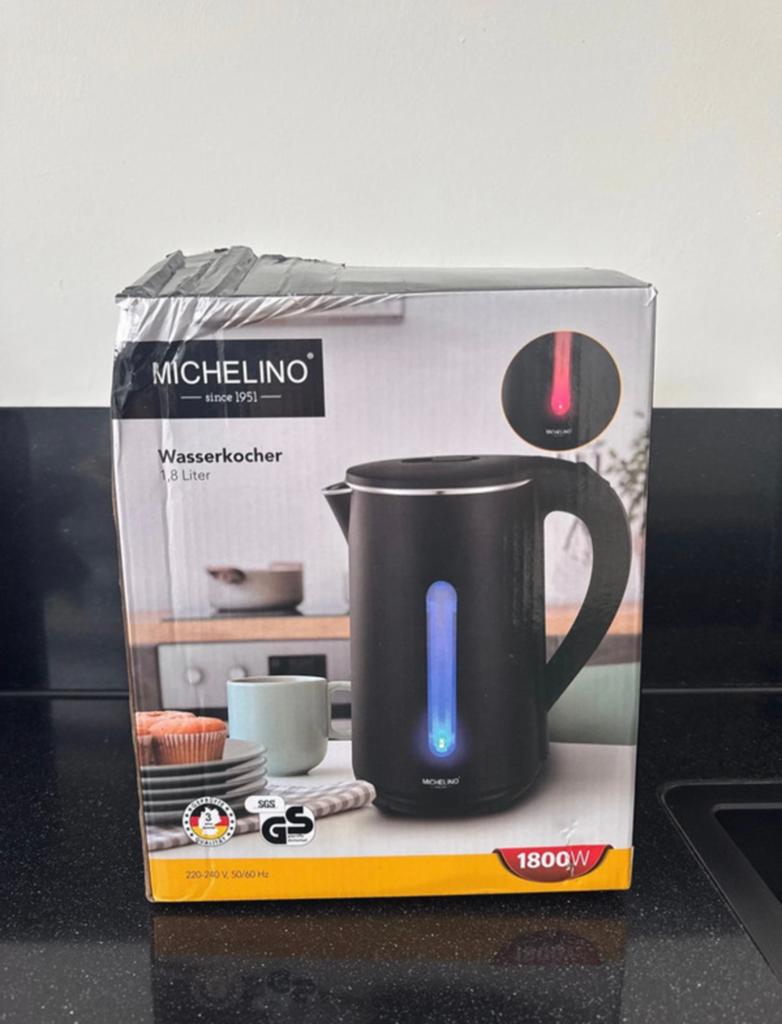 Michelino waterkoker, Witgoed en Apparatuur, Waterkokers, 1 tot 2 liter, Ophalen of Verzenden, Nieuw
