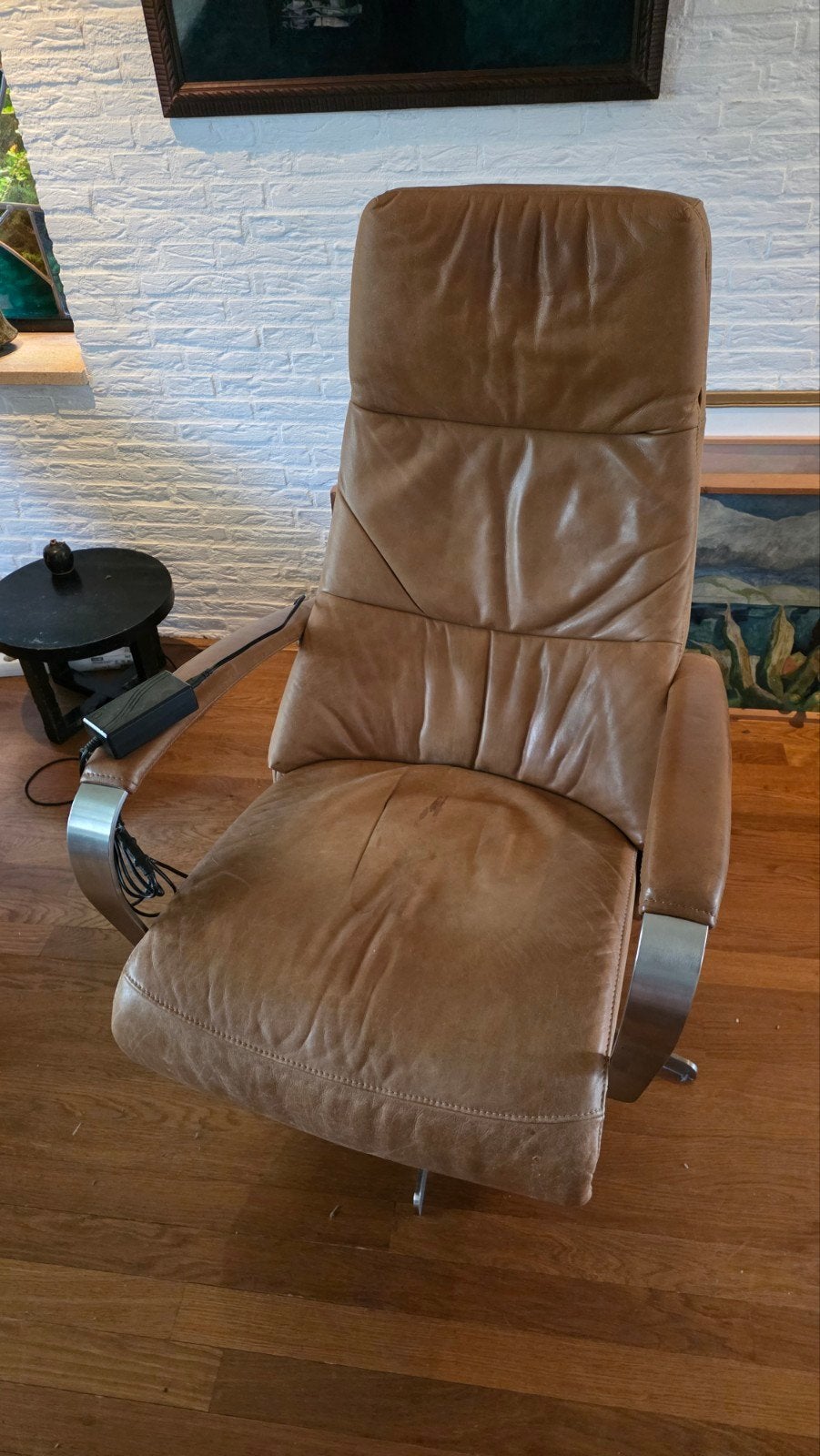 Prominent Relaxfauteuil - Bruin Leer, Huis en Inrichting, Stoelen, Ophalen, Gebruikt, Bruin, Modern, Comfort