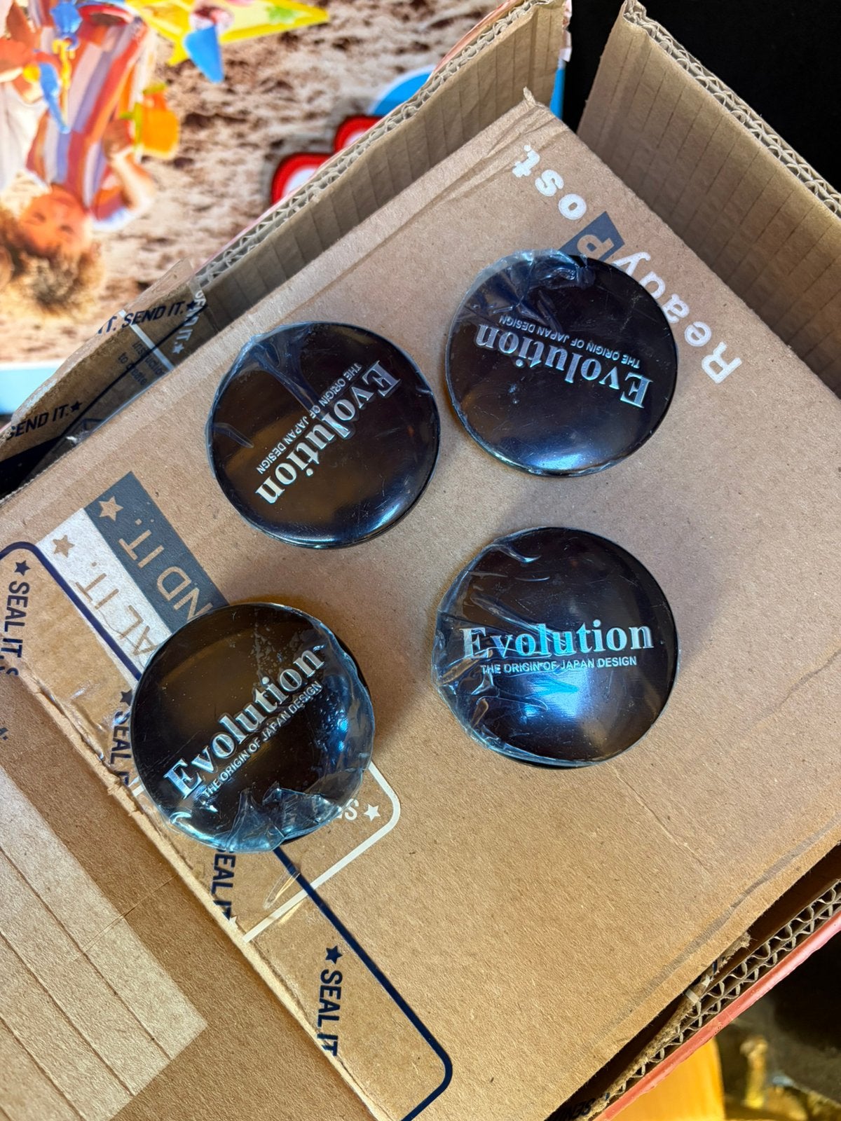 Nieuwe evolution naafkappen 58mm buitenmaat, Ophalen of Verzenden, Zo goed als nieuw