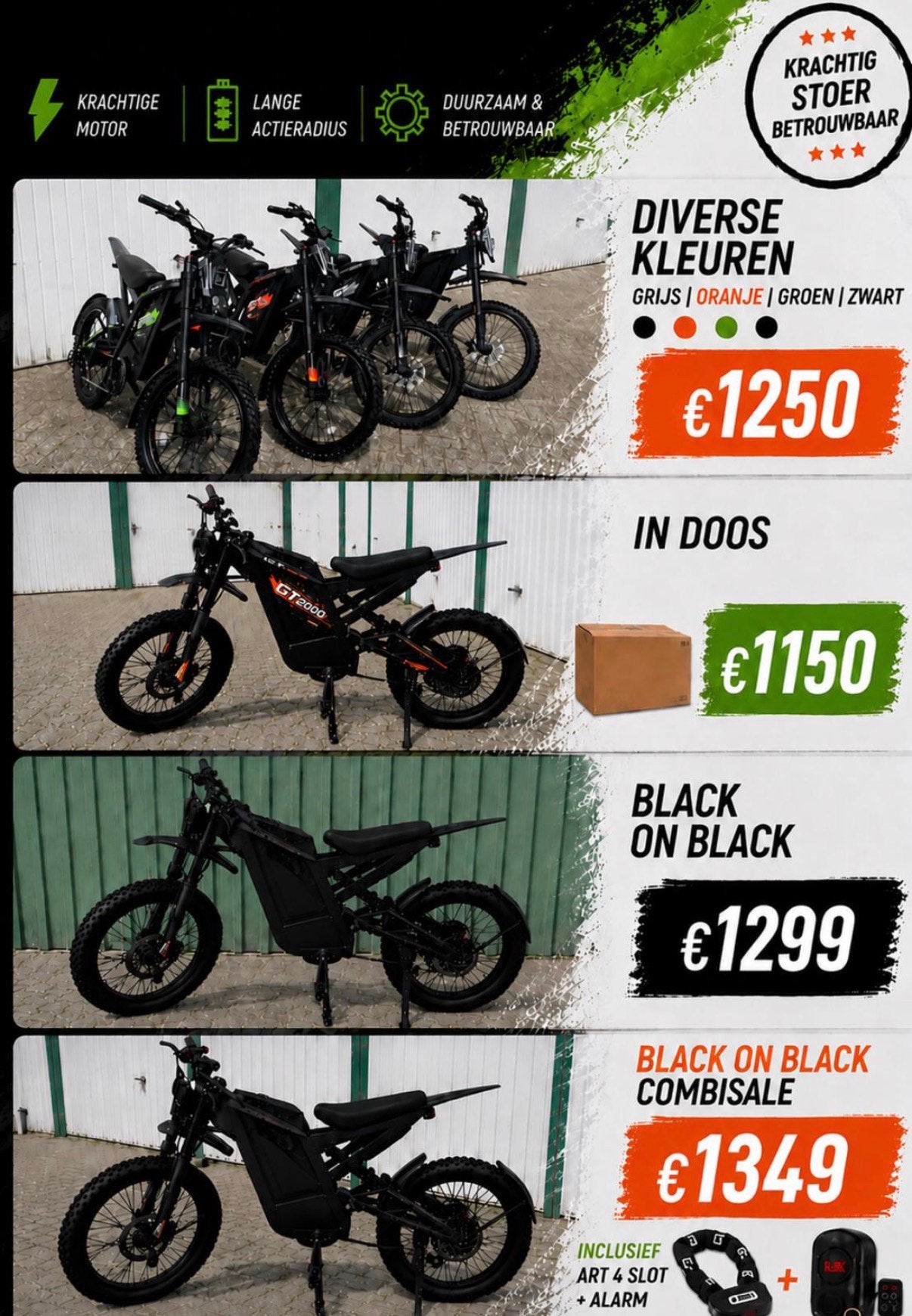 GT2000 SKINNYBIKE COMBI DEAL 4 COLERS DE ALLERLAATSTE OP=OP, 59 cm of meer, Ophalen, Nieuw, Overige merken