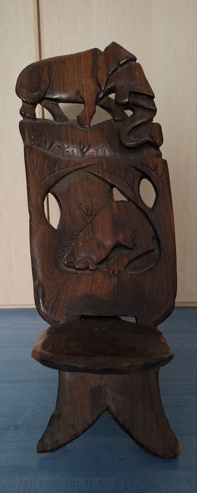 Afrikaanse stoel, Antiek en Kunst, Hout, Afrika, 59 cm, Ophalen of Verzenden