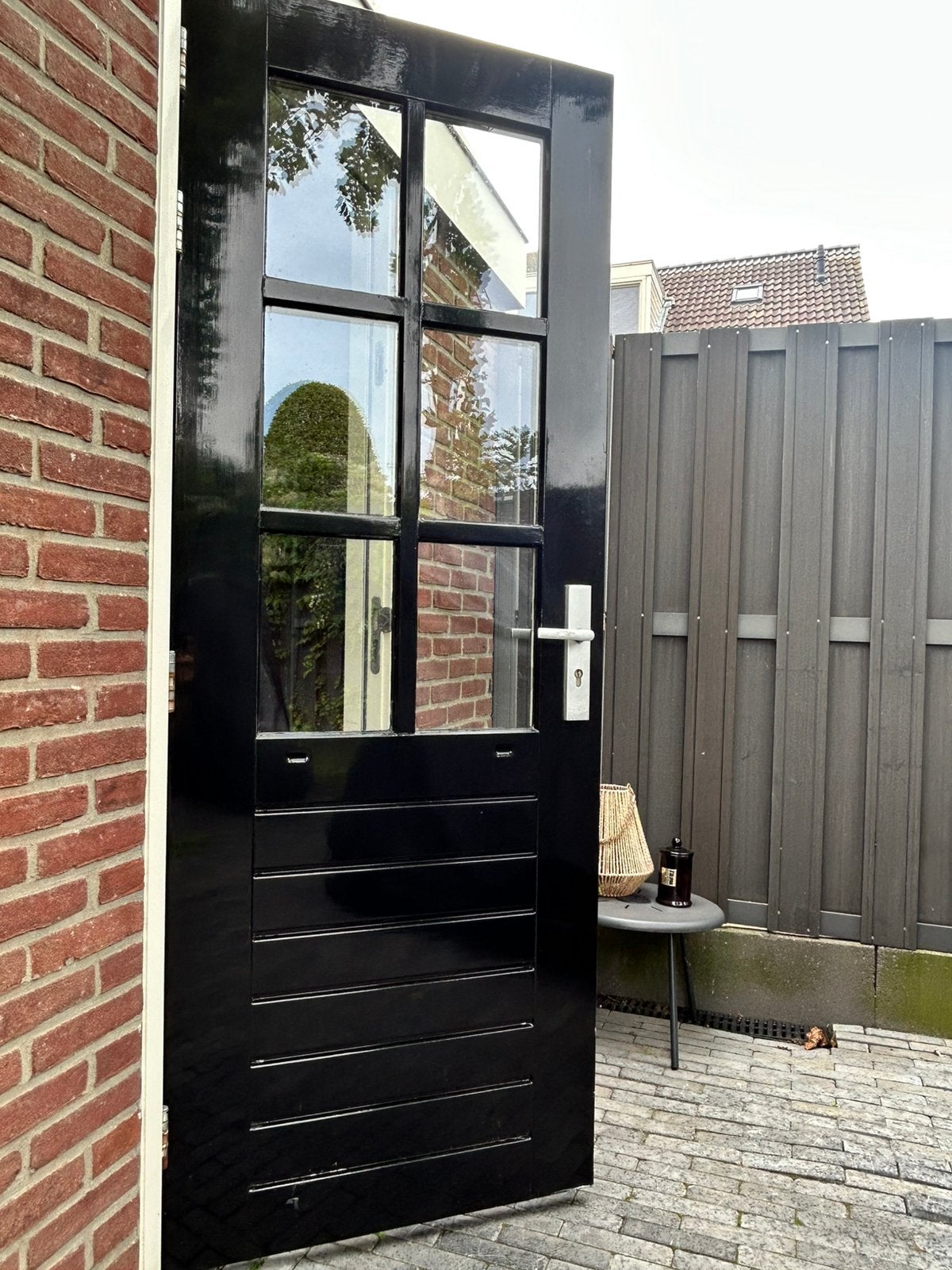 Hardhouten deur incl kozijn, Ophalen, Minder dan 80 cm, 200 tot 215 cm, Glas