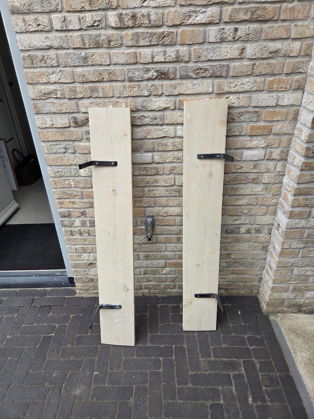 Stijgerhouten wandplanken met beugels, Ophalen, Gebruikt