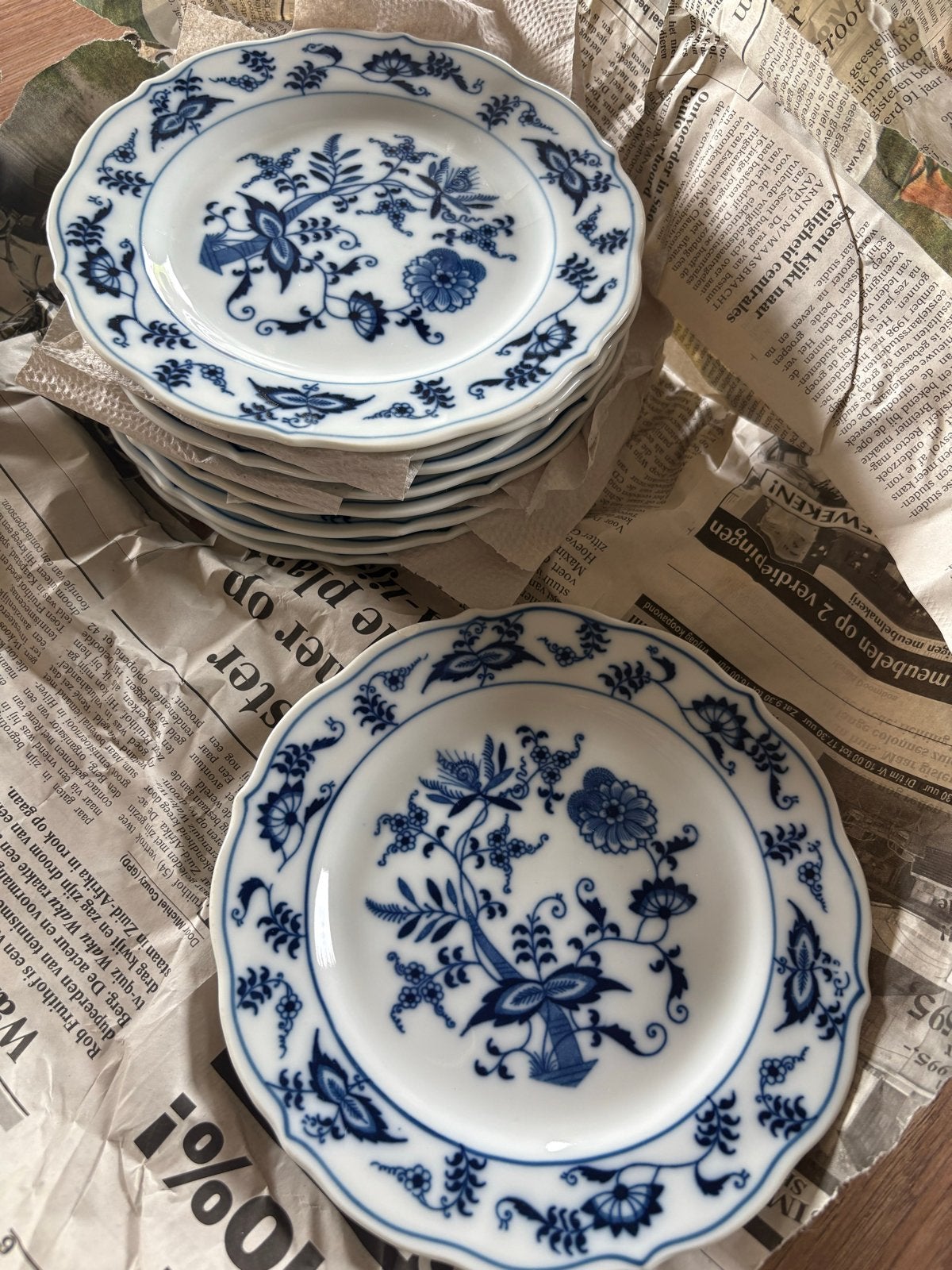Blue Danube porseleinen borden set - 9 stuks, Antiek en Kunst, Antiek | Servies compleet, Ophalen