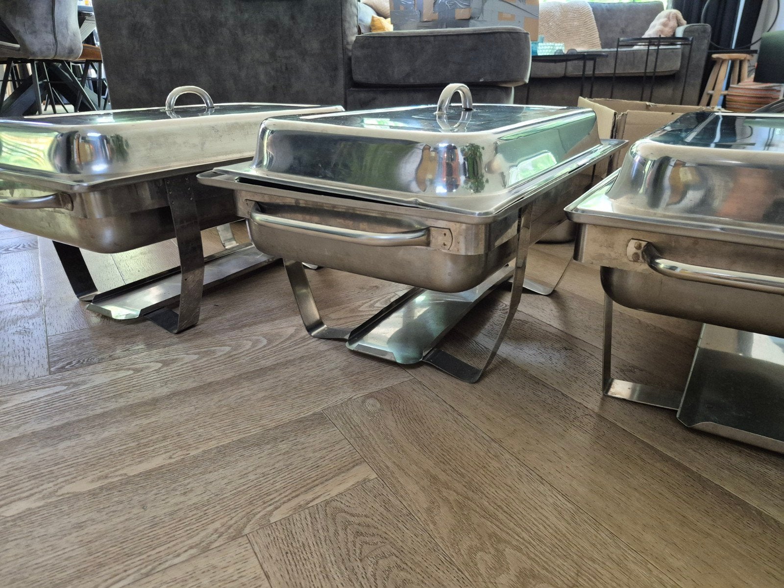 Horeca chafing dishes, soeppot & RVS bakken, Ophalen, Gebruikt