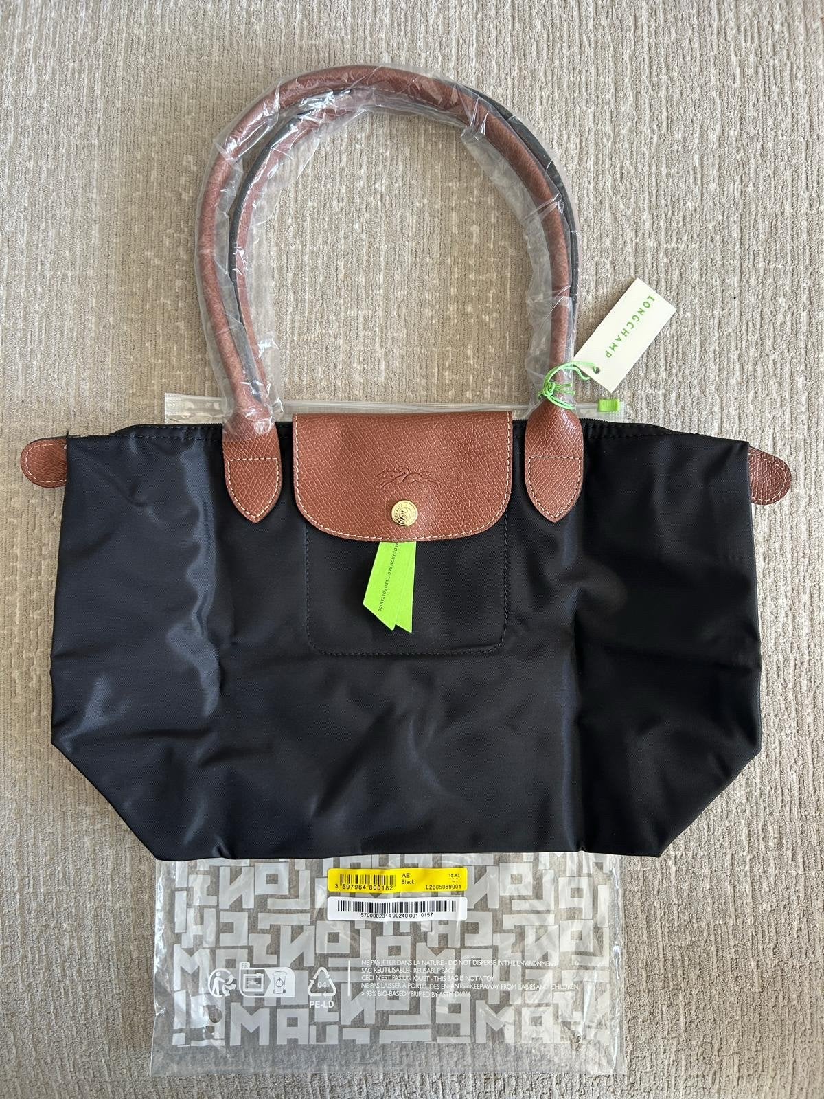 Longchamp Le Pliage Tas Zwart - Nieuw (M & L), Ophalen of Verzenden, Nieuw, Overige kleuren, Shopper