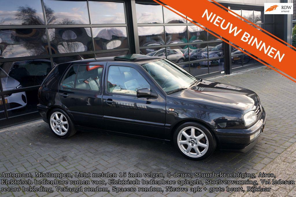 Volkswagen Golf 2.8 VR6, Leder, Schuifdak, Airco, Stoelverwa, Auto's, Gebruikt, Zwart, Zwart, Leder